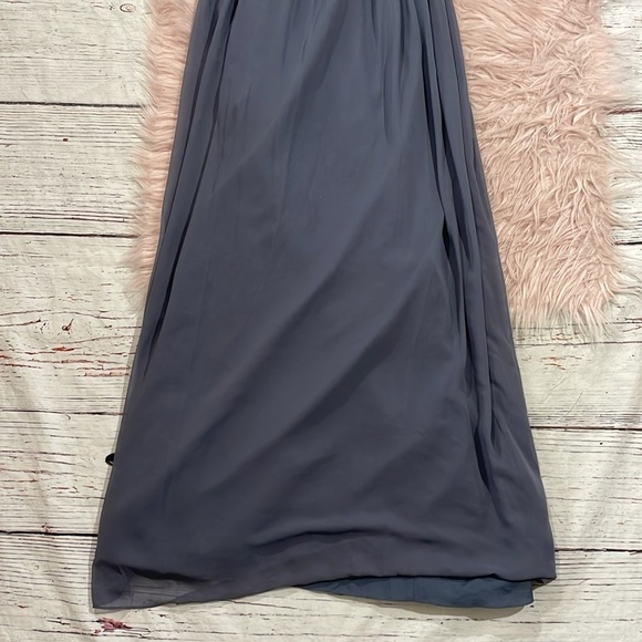 Jenny Packham Chiffon Rhinestone necklace Maxi Dress Gown Blue JP1005 NWT - Picture 4 of 11